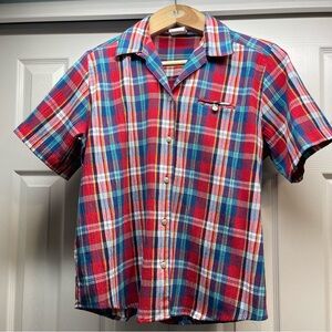 Koret Vintage City Blues Women’s Sz L Multi-colored Plaid Short Sleeve Shirt